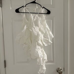 Zara White Ruffled Top